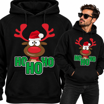 BLUZA Z KAPTUREM ŚWIĄTECZNA  HO HO HO